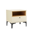 Amara Nightstand in Cream and Natural Oak made from Engineered Wood