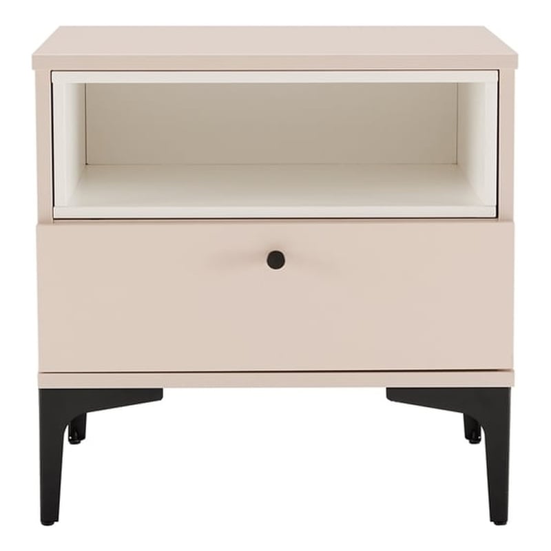 Amara Nightstand in Pale Rose and White made from Engineered Wood