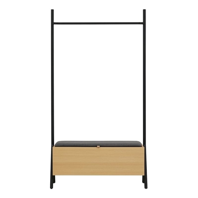 Paloma Open Hanging Closet in Natural Oak made from Engineered Wood