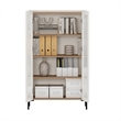Abbey Decor Glass Cabinet in Maple and Off White made from Engineered Wood