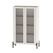 Abbey Decor Glass Cabinet in Maple and Off White made from Engineered Wood