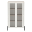 Abbey Decor Glass Cabinet in Maple and Off White made from Engineered Wood