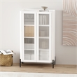 Abbey Decor Glass Cabinet in White made from Engineered Wood