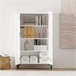Abbey Decor Glass Cabinet in White made from Engineered Wood