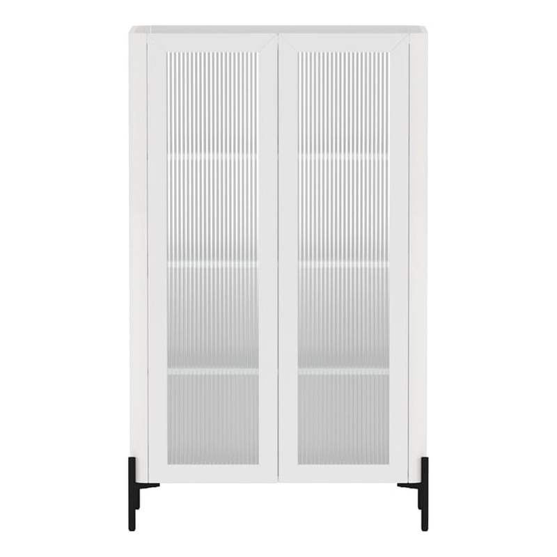 Abbey Decor Glass Cabinet in White made from Engineered Wood