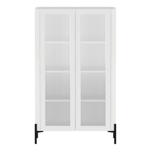 Abbey Decor Glass Cabinet in White made from Engineered Wood
