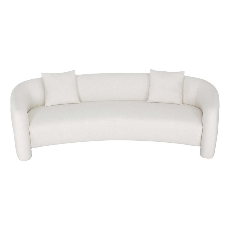 Manhattan Comfort Sylvia Sofa in Beige with frame made from Solid Wood