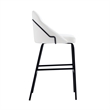 Gracie White and Black Leatherette Barstool with Steel Legs