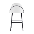 Gracie White and Black Leatherette Barstool with Steel Legs