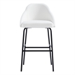 Gracie White and Black Leatherette Barstool with Steel Legs