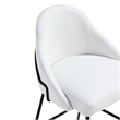 Gracie White and Black Leatherette Barstool with Steel Legs - Set of 2