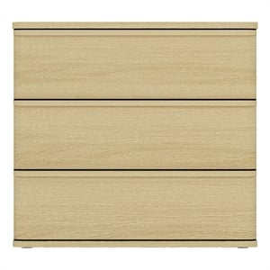 Molly Modern Nightstand with 3 Drawers in Natural Oak