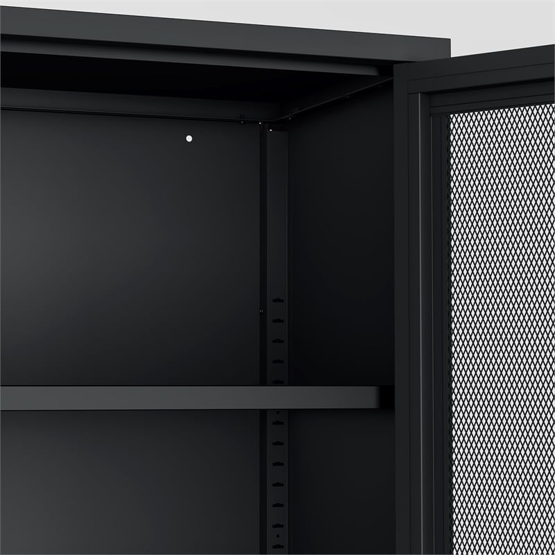 Amelia Modern 31.5 Accent Cabinet with 3 Adjustable Shelves in Black