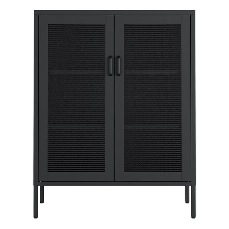 Amelia Modern 31.5 Accent Cabinet with 3 Adjustable Shelves in Black