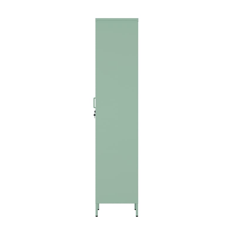 Naomi Modern 15 Single Locker Storage Cabinet with 5 Adjustable Shelves in Green