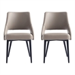 Tremont Taupe Leatherette Dining Chair with Metal Legs - Set of 2