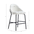 Gracie White and Black Leatherette Counter Stool  with Steel Legs - Set of 3