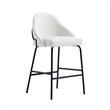 Gracie White and Black Leatherette Counter Stool  with Steel Legs - Set of 3