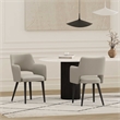 Tremont Stone Leatherette Dining Arm Chair with Metal Legs - Set of 2