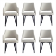 6-Piece Tremont Stone Leatherette Dining Chair with Metal Legs