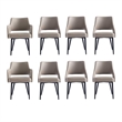 8-Piece Tremont Taupe Leatherette Dining Chair with Metal Legs