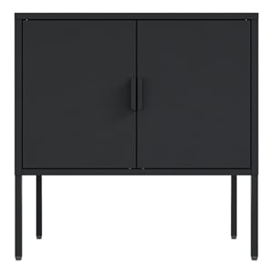 Ava Modern 23.6 Accent Cabinet with 2 Adjustable Shelves in Black