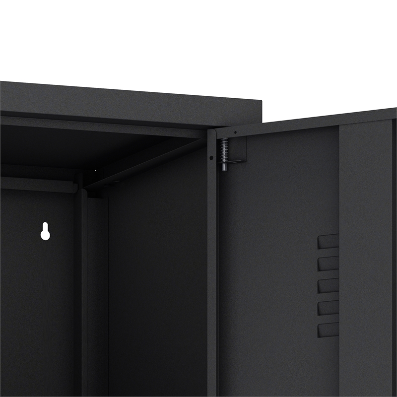 Naomi Modern 15 Single Locker Storage Cabinet with 5 Adjustable Shelves in Black