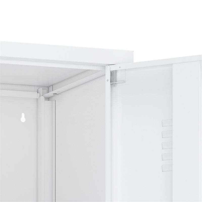 Naomi Modern 15 Single Locker Storage Cabinet with 5 Adjustable Shelves in White