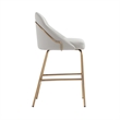 Gracie Stone and Gold Leatherette Counter Stool  with Steel Legs
