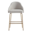 Gracie Stone and Gold Leatherette Counter Stool  with Steel Legs