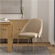 Gracie Tan and Gold Leatherette Dining Chair with Steel Legs