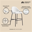 Gracie White and Black Leatherette Barstool with Steel Legs - Set of 3