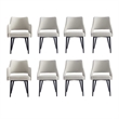 8-Piece Tremont Stone Leatherette Dining Chair with Metal Legs