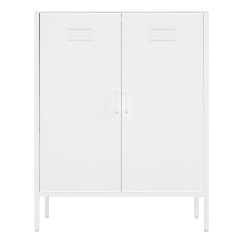 Naomi Modern 31.5 Accent Cabinet with 3 Adjustable Shelves in White