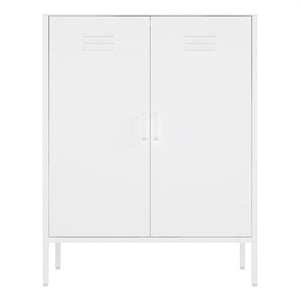 Naomi Modern 31.5 Accent Cabinet with 3 Adjustable Shelves in White