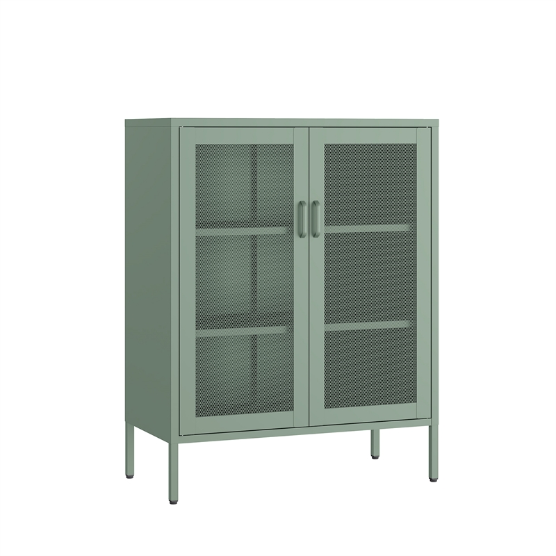 Amelia Modern 31.5 Accent Cabinet with 3 Adjustable Shelves in Green
