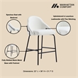 Gracie White and Black Leatherette Counter Stool  with Steel Legs