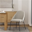 Gracie Stone and Black Leatherette Dining Chair with Steel Legs
