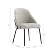 Gracie Stone and Black Leatherette Dining Chair with Steel Legs