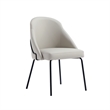 Gracie Stone and Black Leatherette Dining Chair with Steel Legs