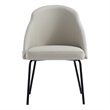 Gracie Stone and Black Leatherette Dining Chair with Steel Legs