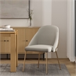 Gracie Stone and Gold Leatherette Dining Chair with Steel Legs
