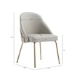 Gracie Stone and Gold Leatherette Dining Chair with Steel Legs