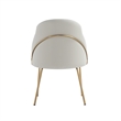 Gracie Stone and Gold Leatherette Dining Chair with Steel Legs