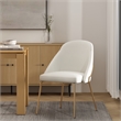 Gracie White and Gold Leatherette Dining Chair with Steel Legs