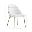 Gracie White and Gold Leatherette Dining Chair with Steel Legs