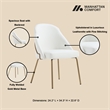 Gracie White and Gold Leatherette Dining Chair with Steel Legs