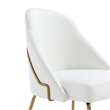 Gracie White and Gold Leatherette Dining Chair with Steel Legs