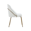 Gracie White and Gold Leatherette Dining Chair with Steel Legs