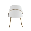 Gracie White and Gold Leatherette Dining Chair with Steel Legs